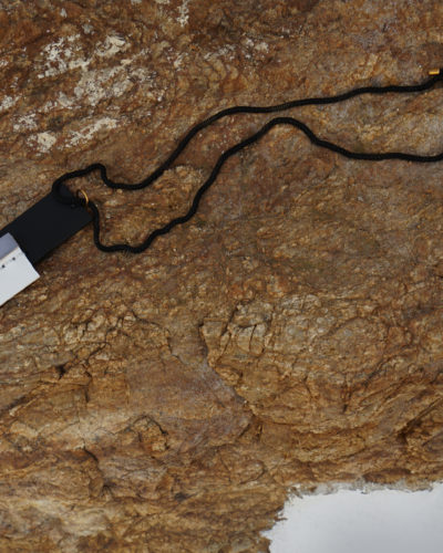 Pendant leather necklace with black chain